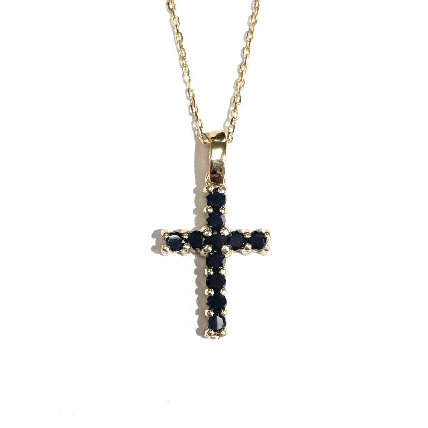 Her Black Diamond Cross Pendant
