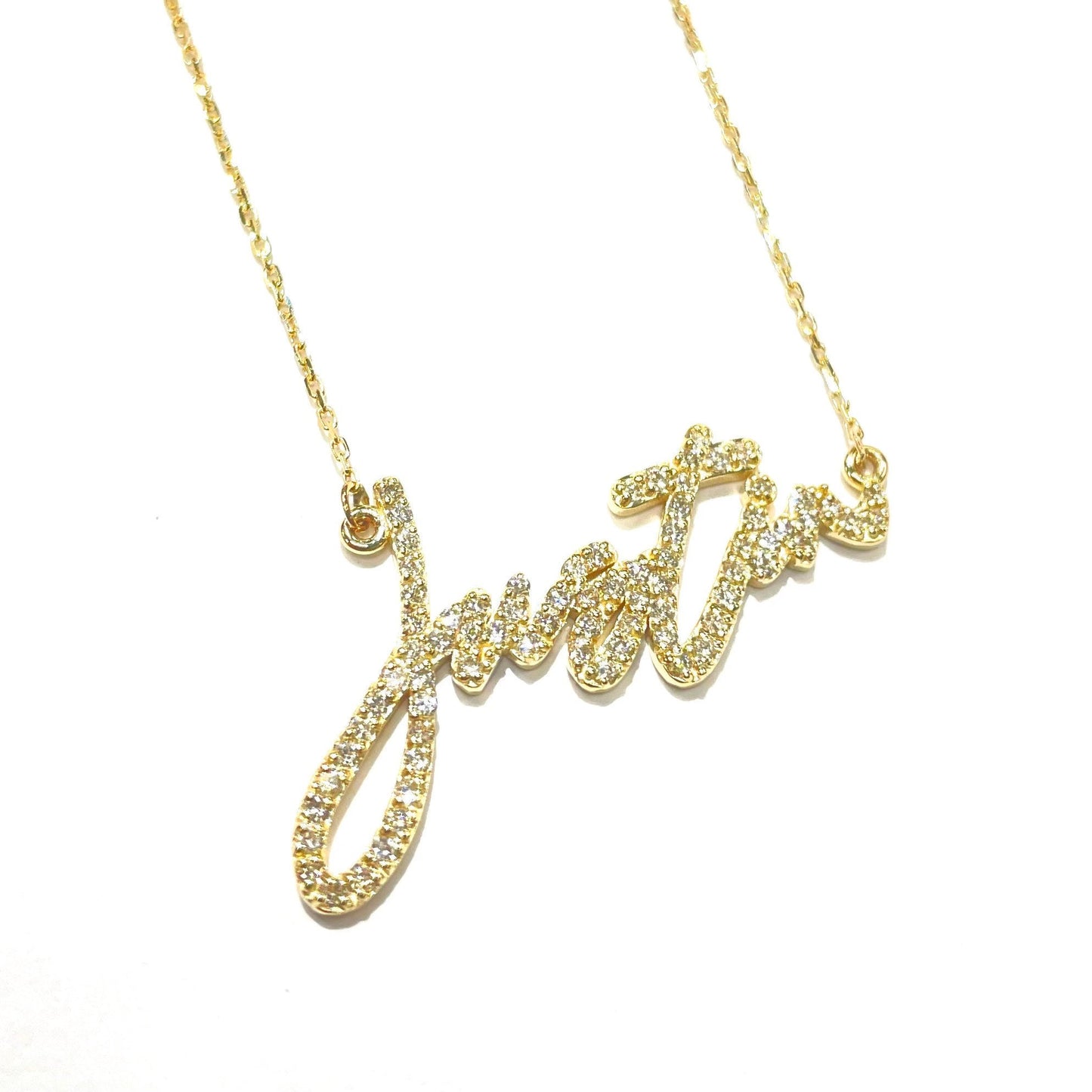 Custom Diamond Signature Name Necklace