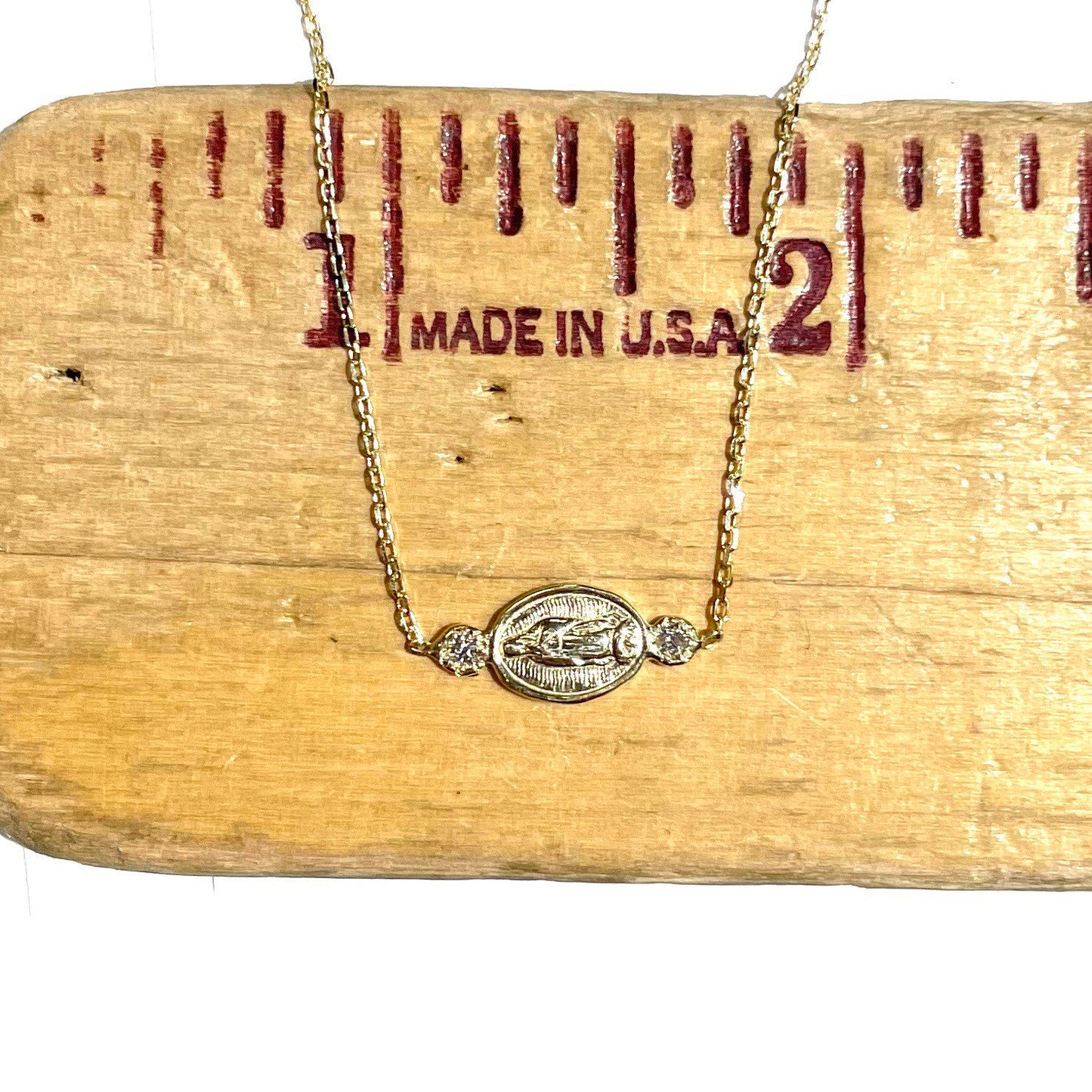 Mini Double Diamond Mary Necklace