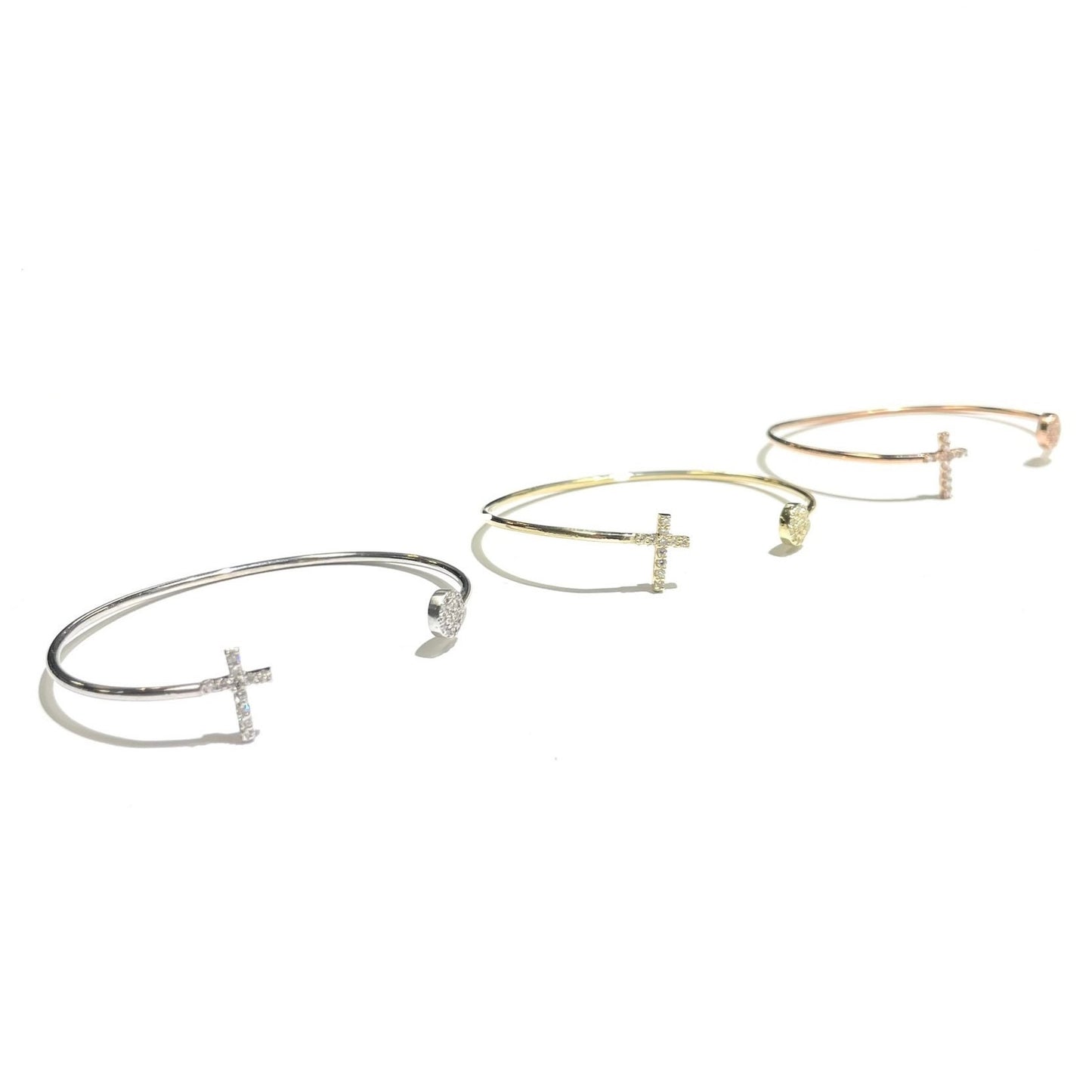 Diamond Cross & Circle Bangle