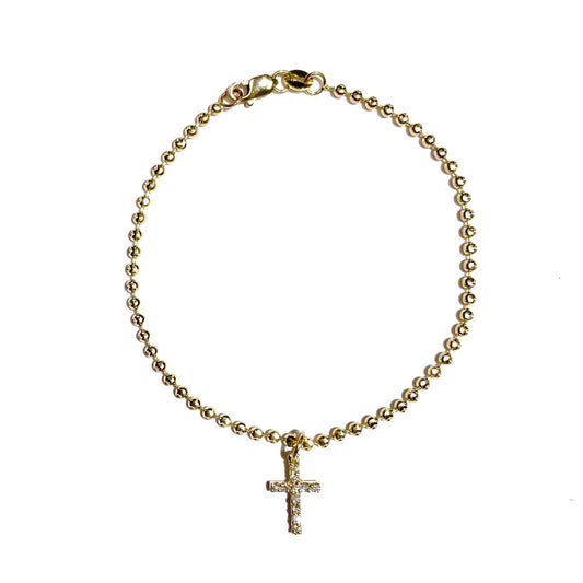 Cassie Bracelet with Mini Diamond Cross
