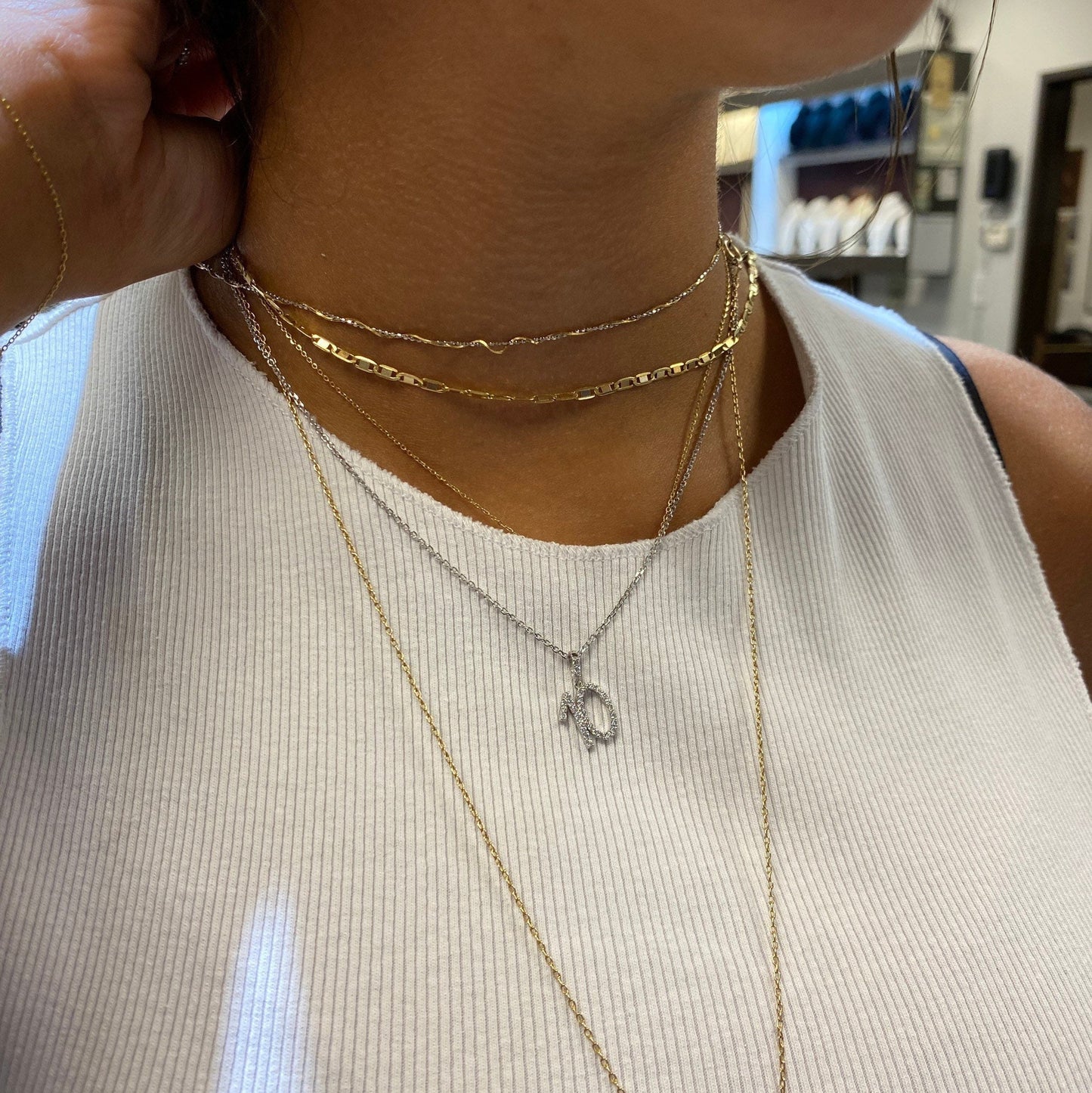 Diamond Number Pendant
