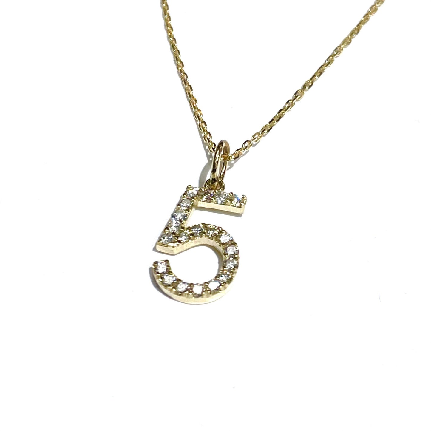 Diamond Number Pendant