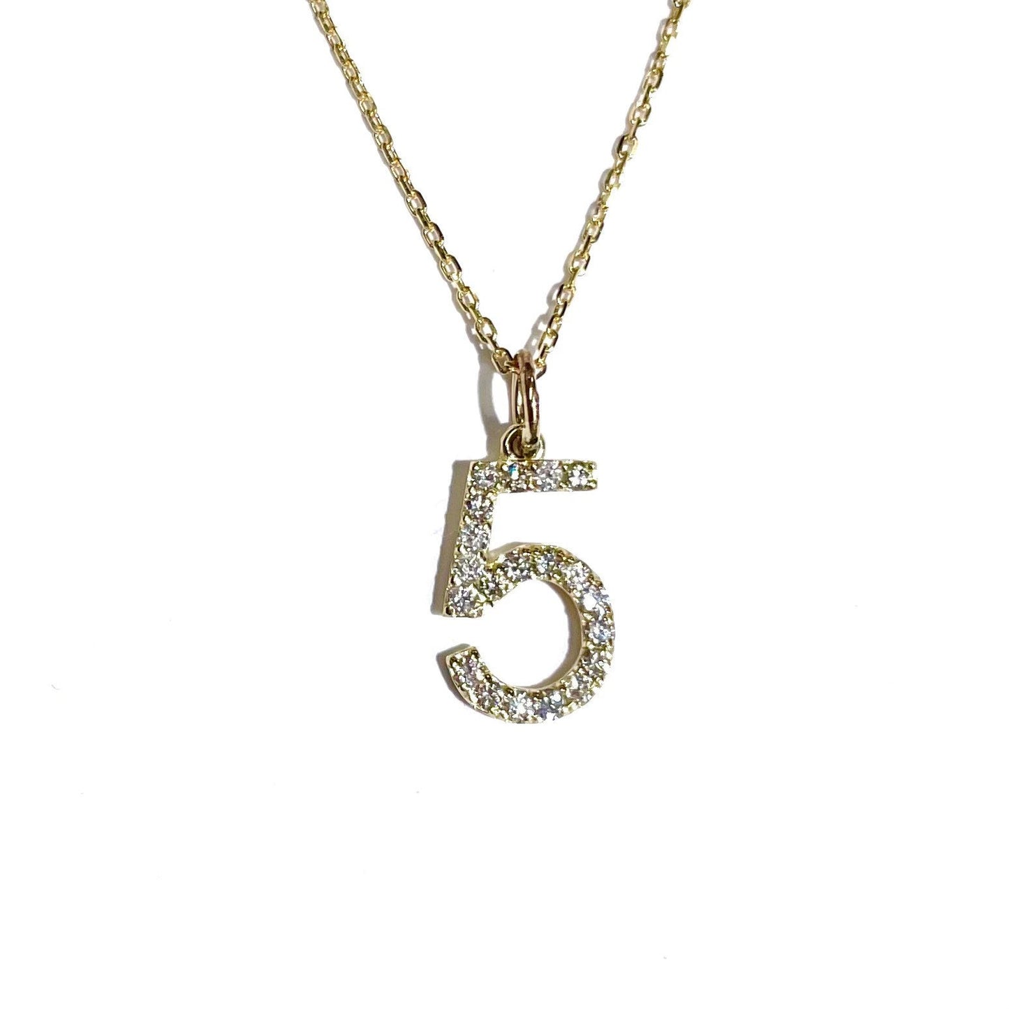 Diamond Number Pendant