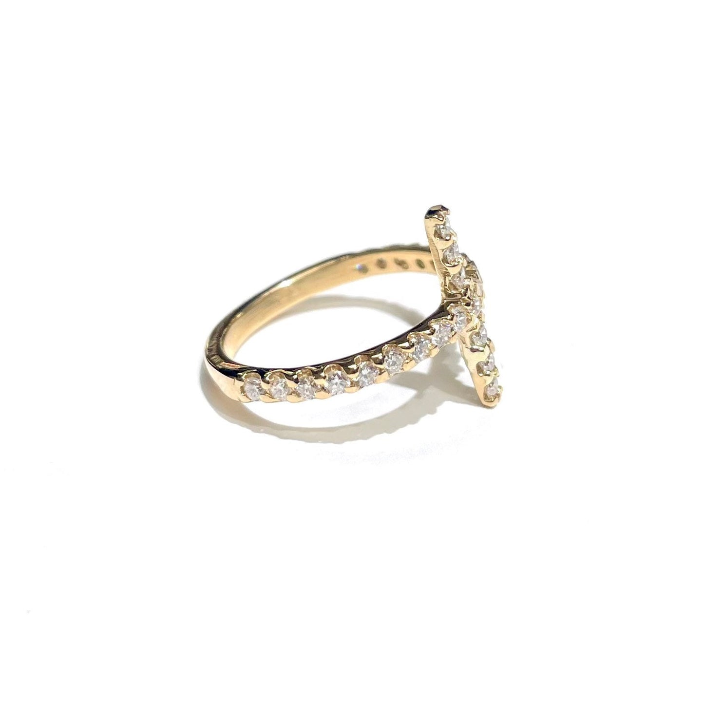 Full Diamond Sideways Cross Ring