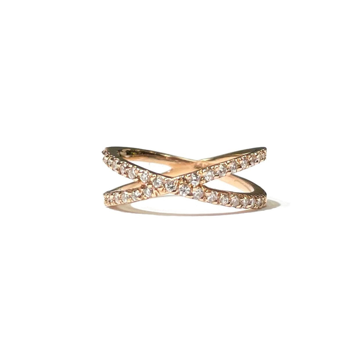 Diamond Criss Cross Ring