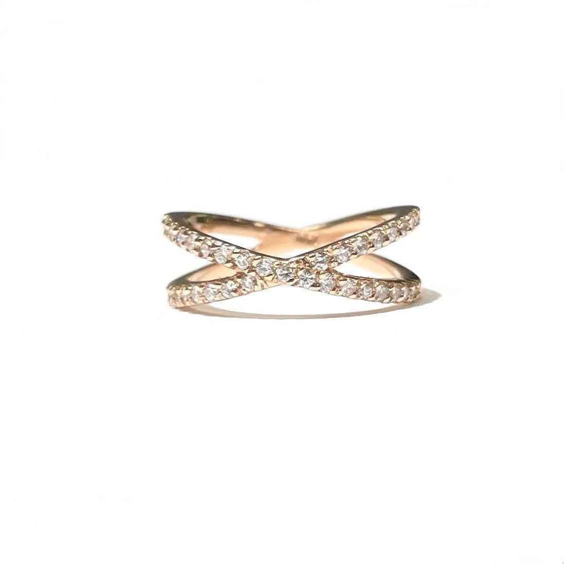 Diamond Criss Cross Ring