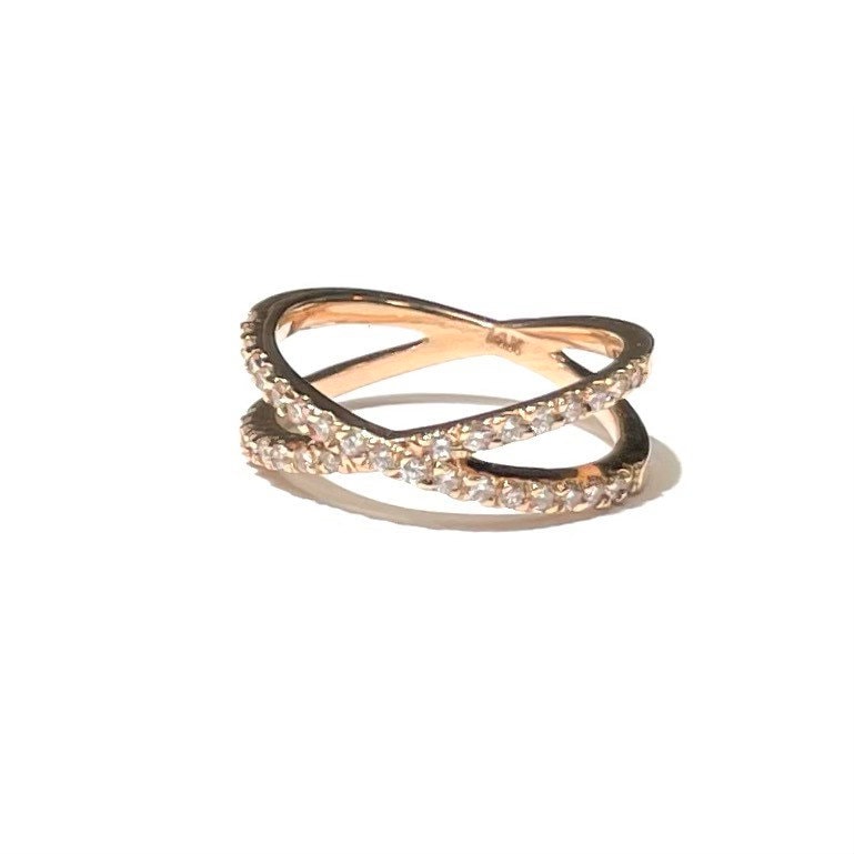 Diamond Criss Cross Ring