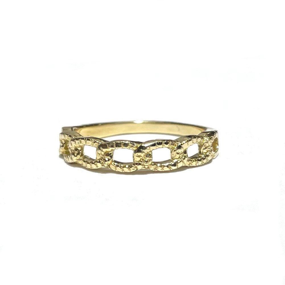 Thin Textured Cuban Ring