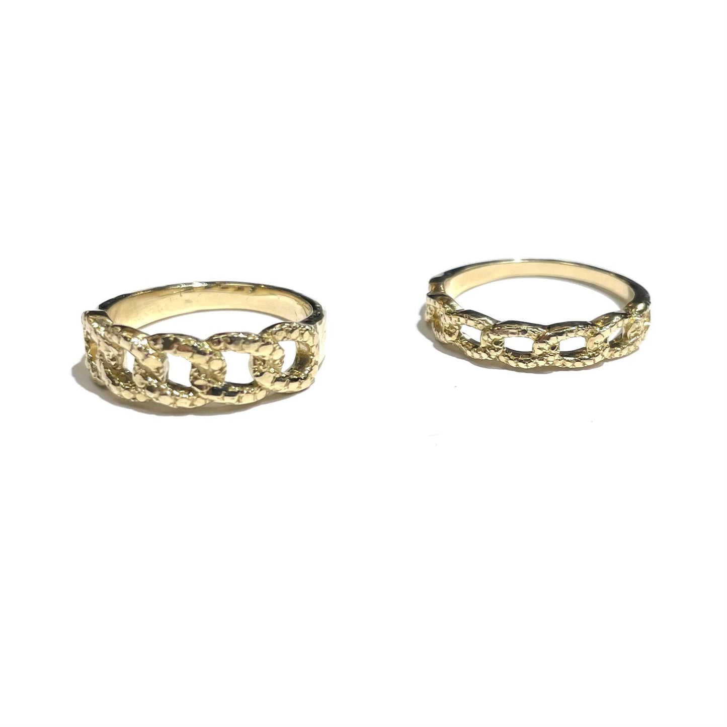 Thin Textured Cuban Ring
