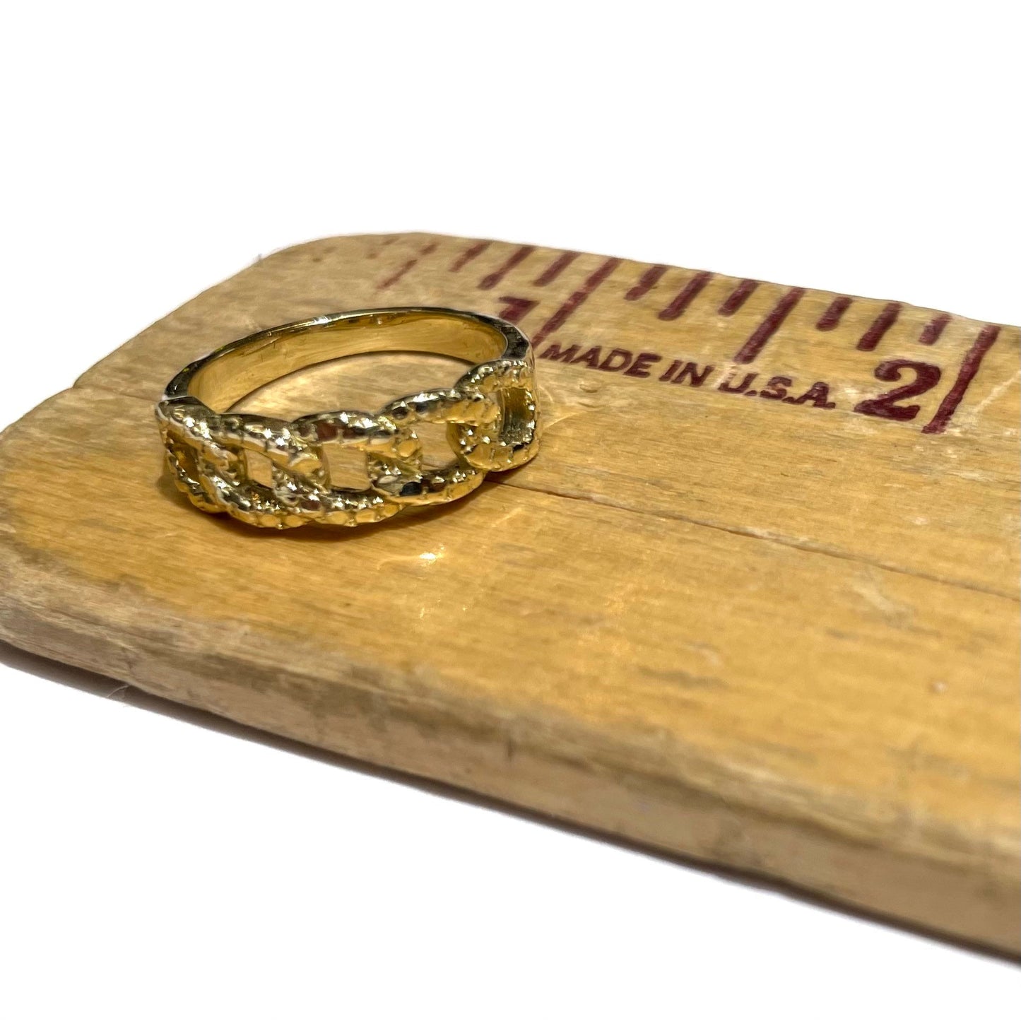 Thick Textured Cuban Ring