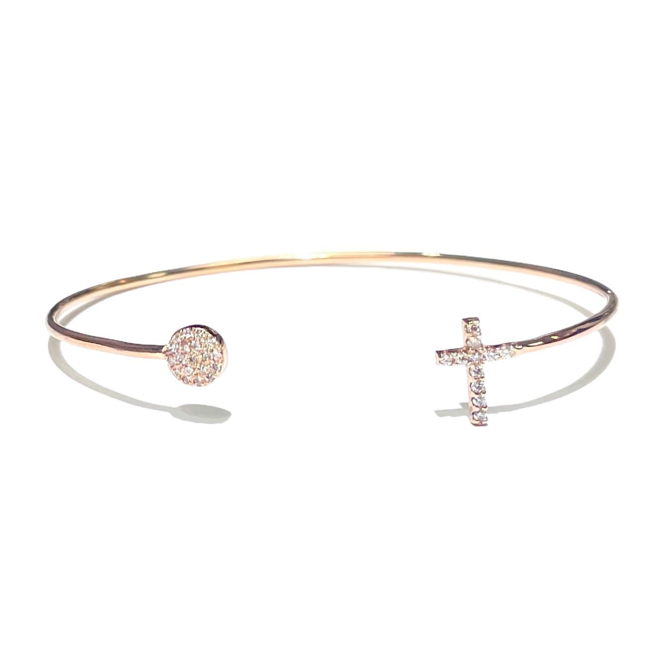 Diamond Cross & Circle Bangle