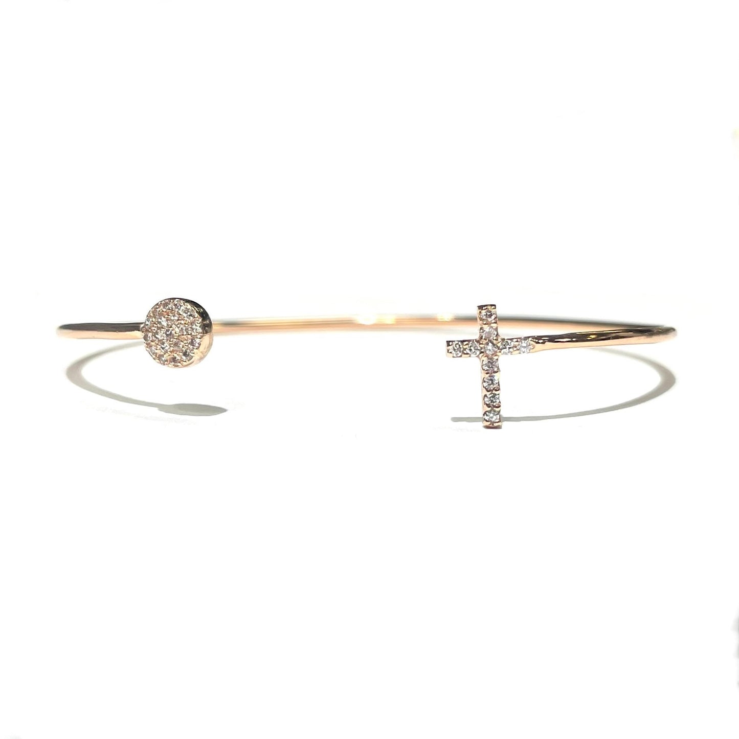 Diamond Cross & Circle Bangle