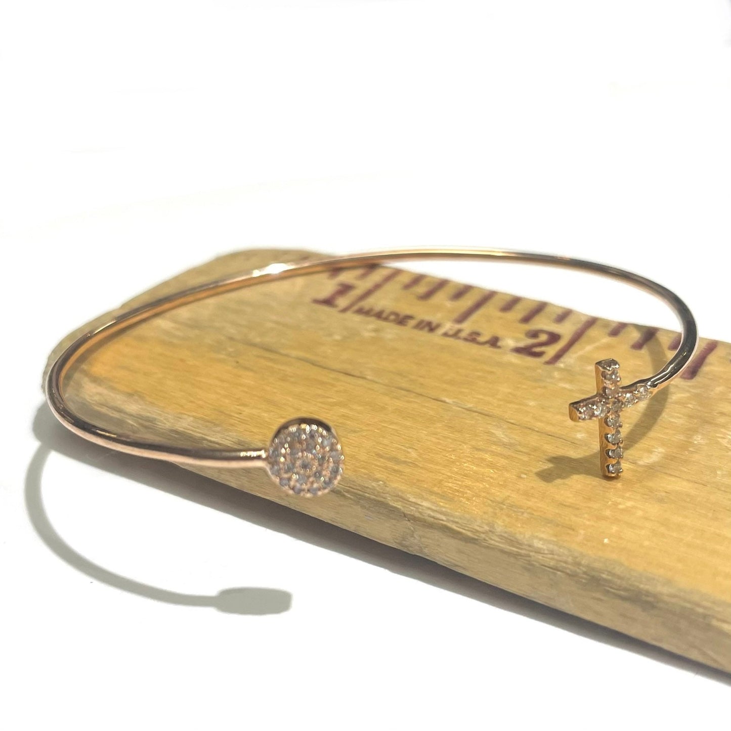 Diamond Cross & Circle Bangle