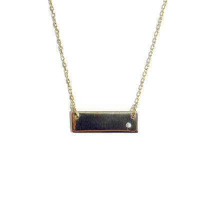 Mini Bar Necklace with Diamond Accent