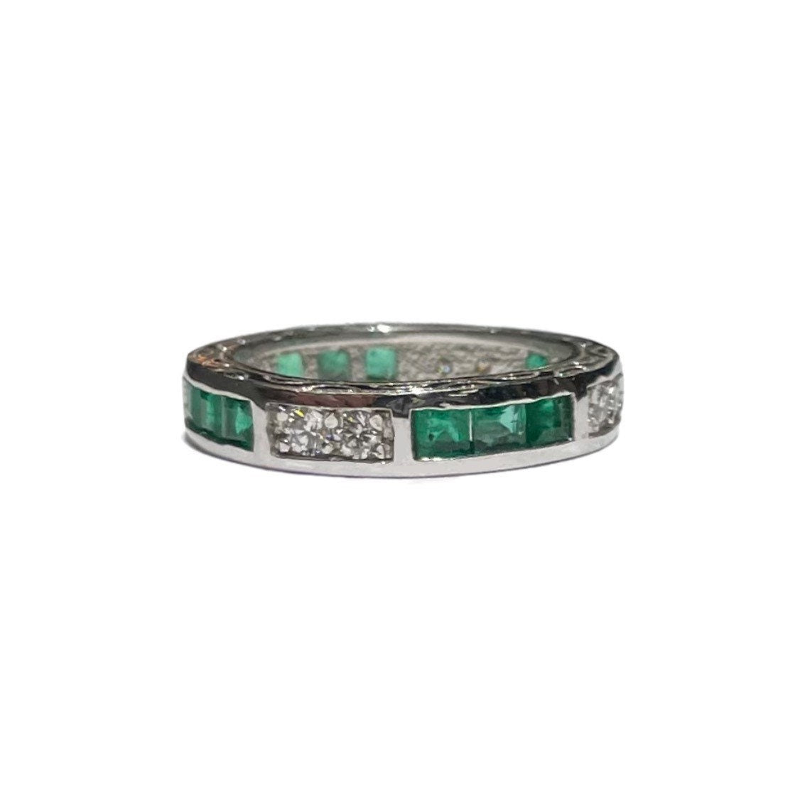 Diamond & Emerald Princess Ring