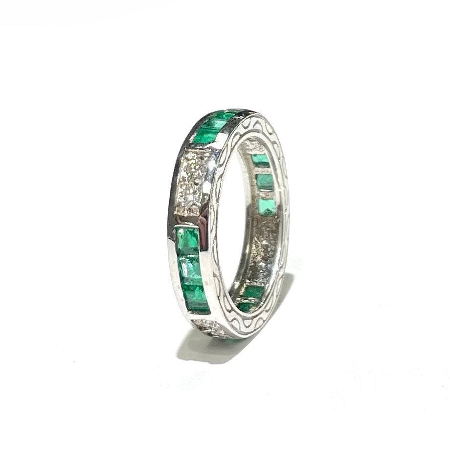 Diamond & Emerald Princess Ring