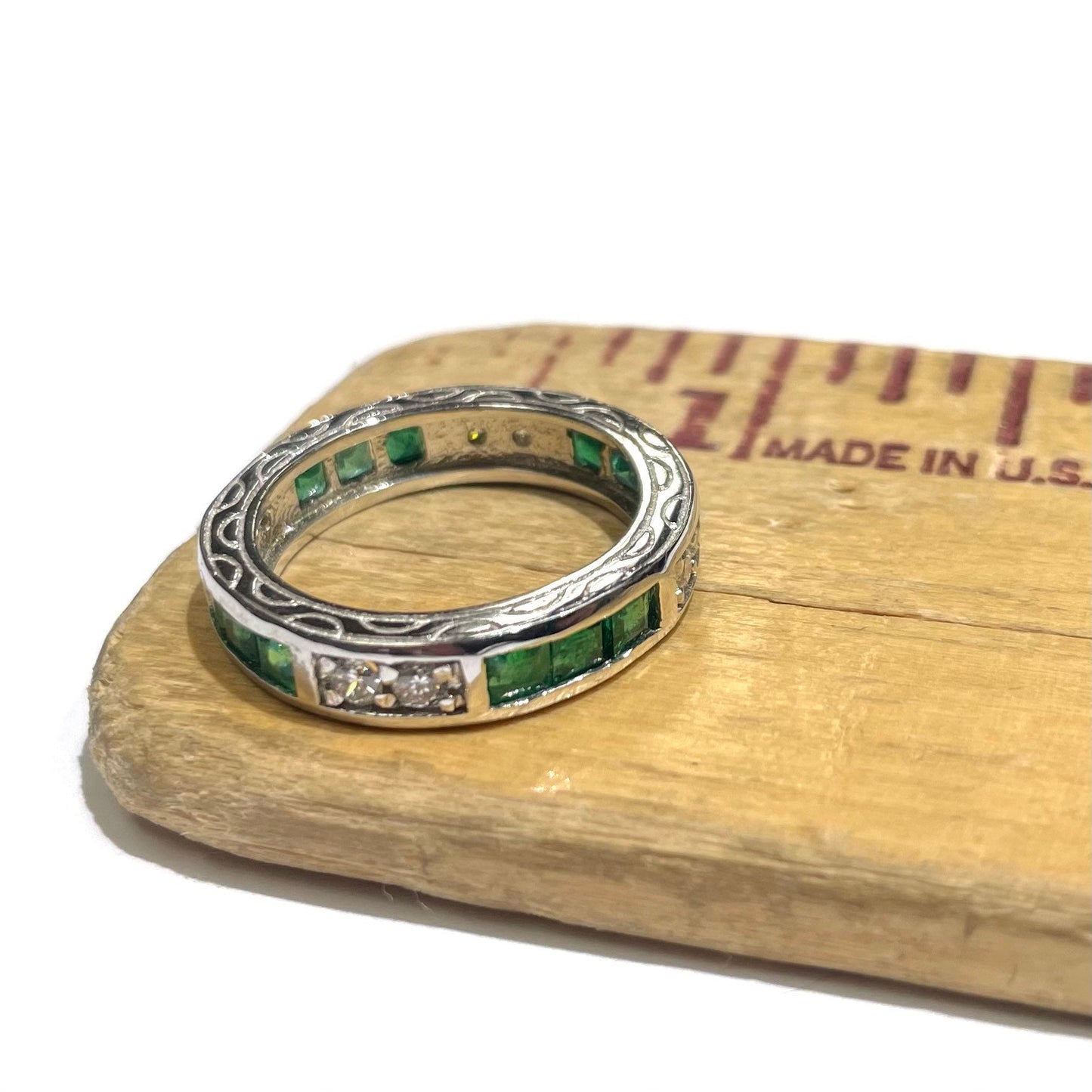 Diamond & Emerald Princess Ring