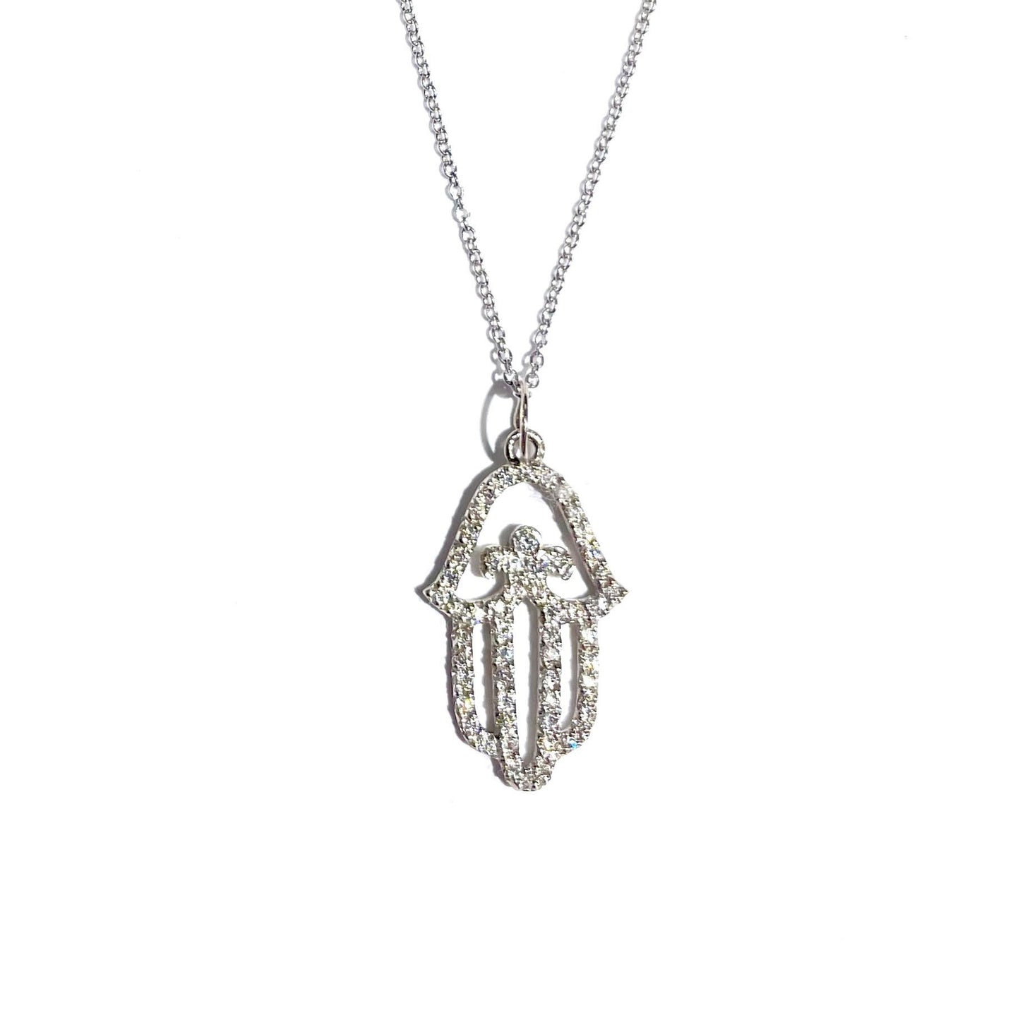 Diamond Hamsa Pendant