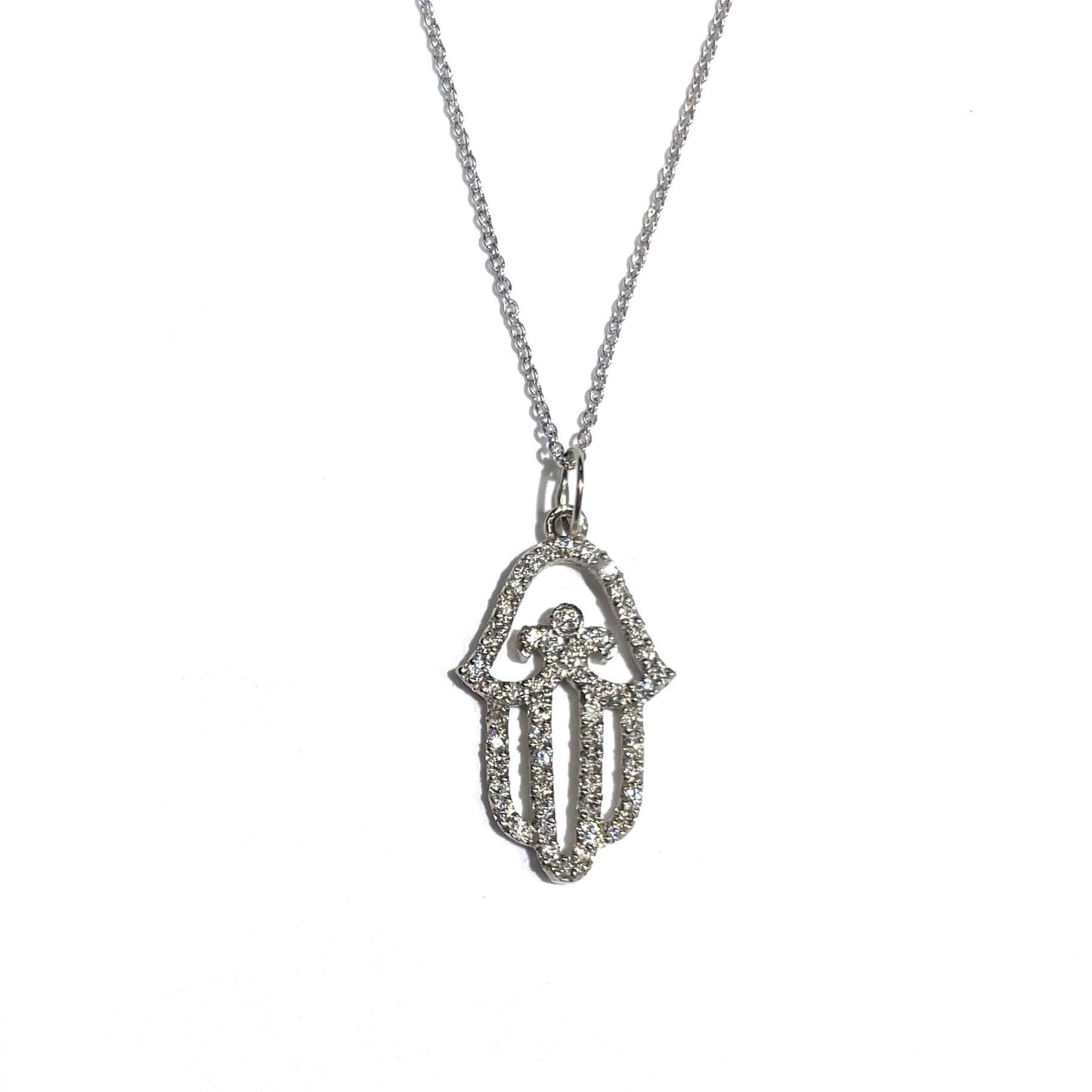 Diamond Hamsa Pendant