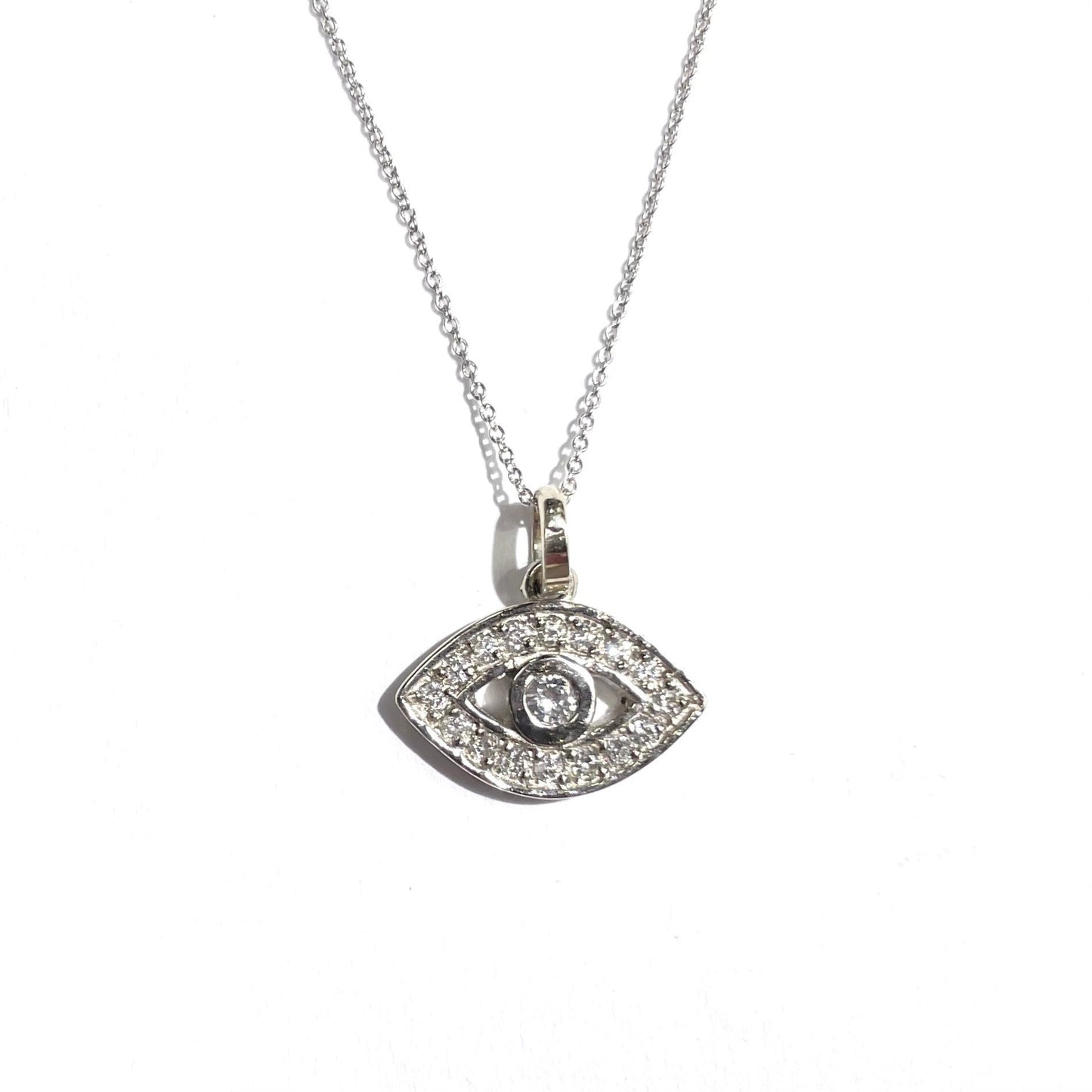 Large Diamond Evil Eye Pendant