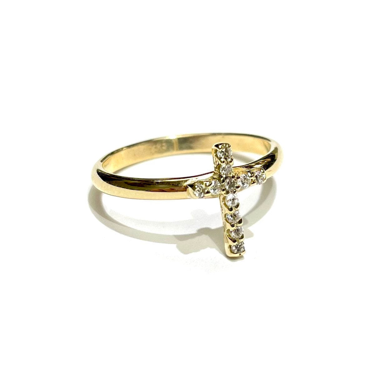Mini Diamond Cross Ring