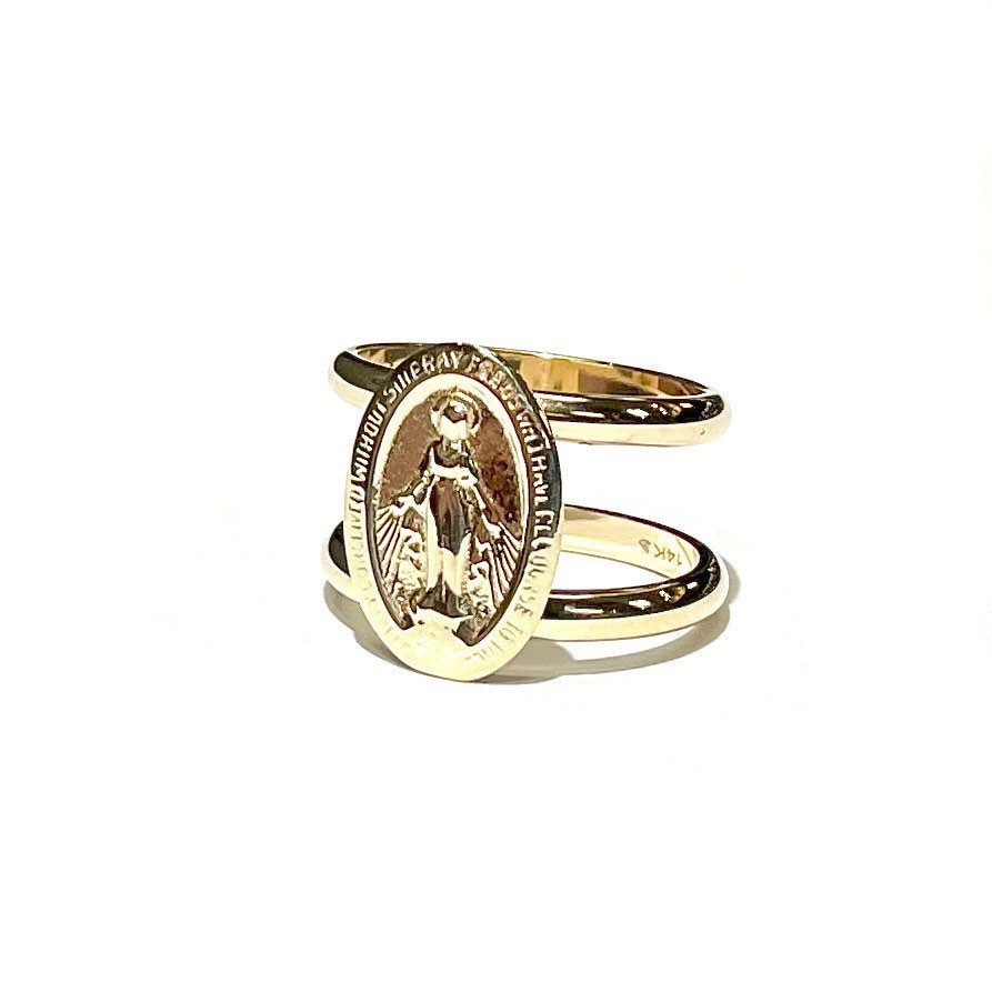 Double Band Virgin Mary Ring