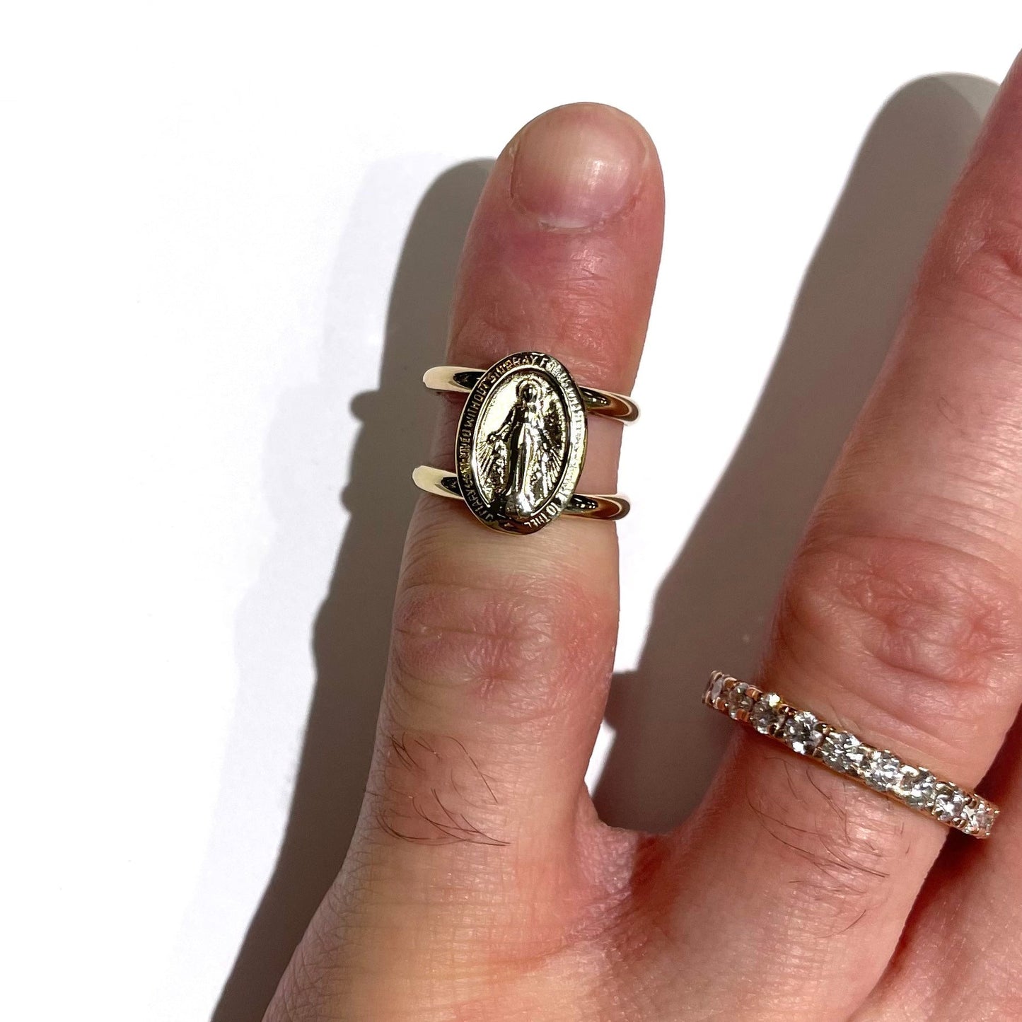 Double Band Virgin Mary Ring