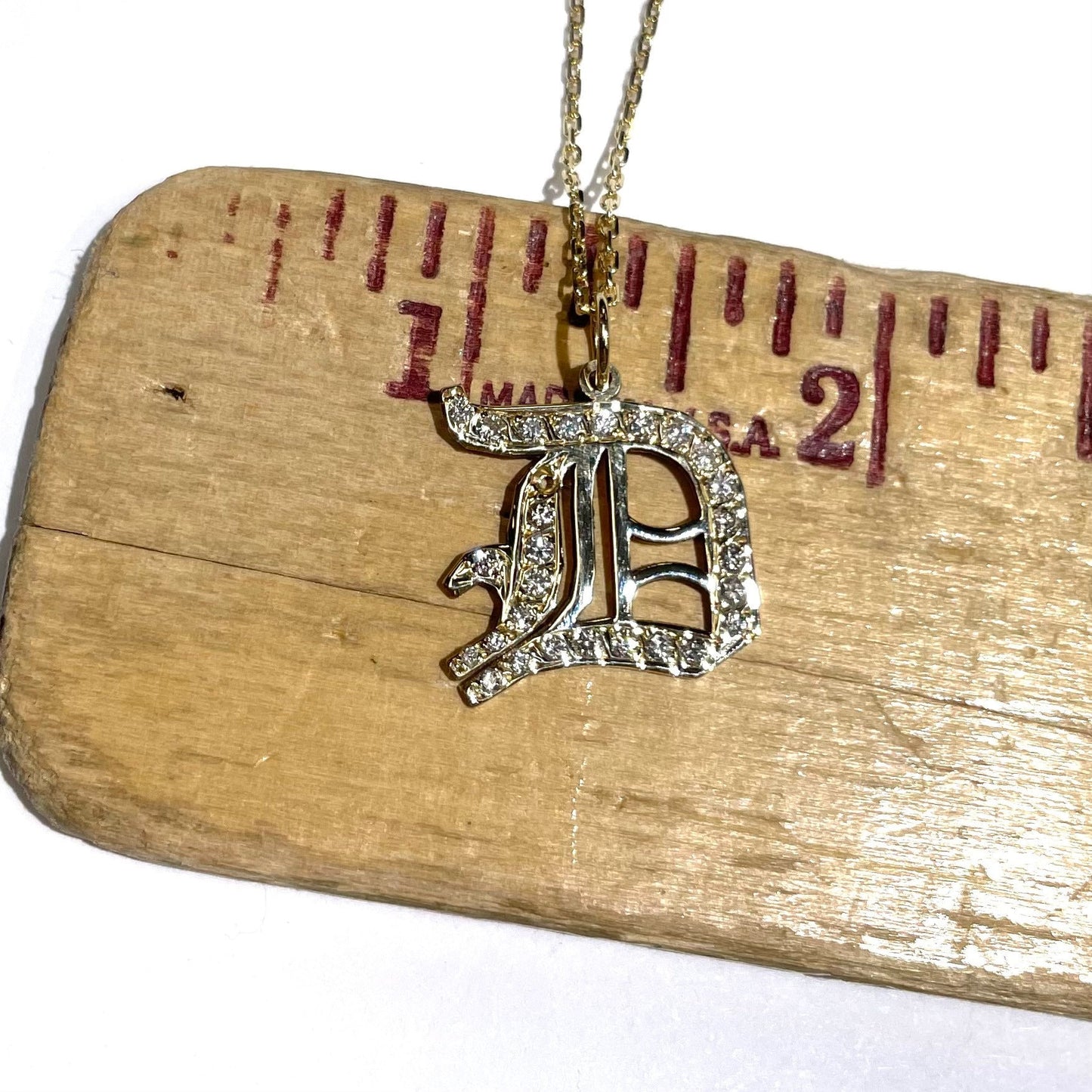 Large Diamond Initial Pendant