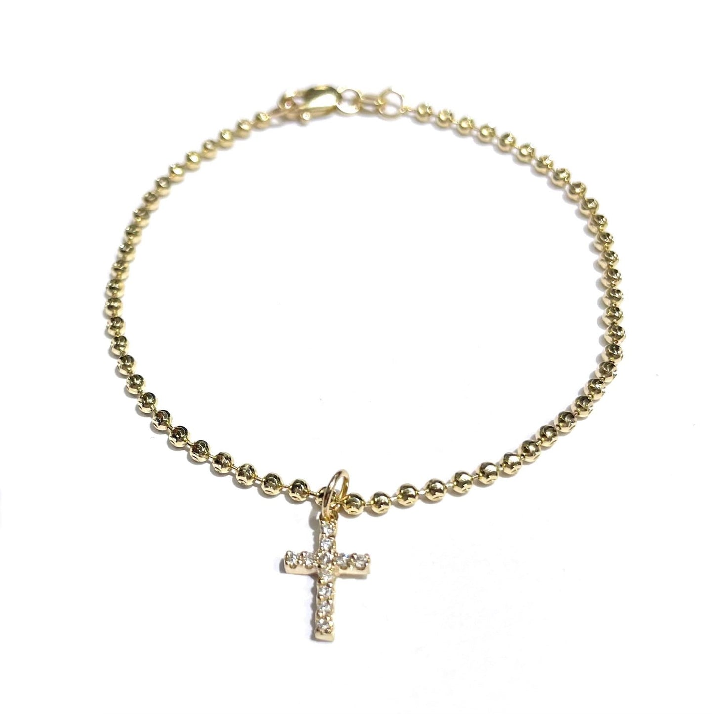 Cassie Bracelet with Mini Diamond Cross