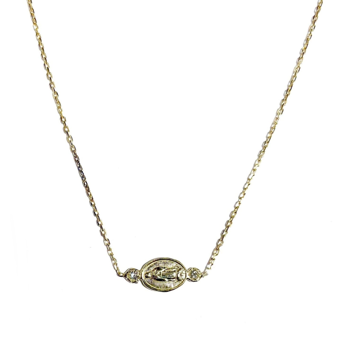 Mini Double Diamond Mary Necklace