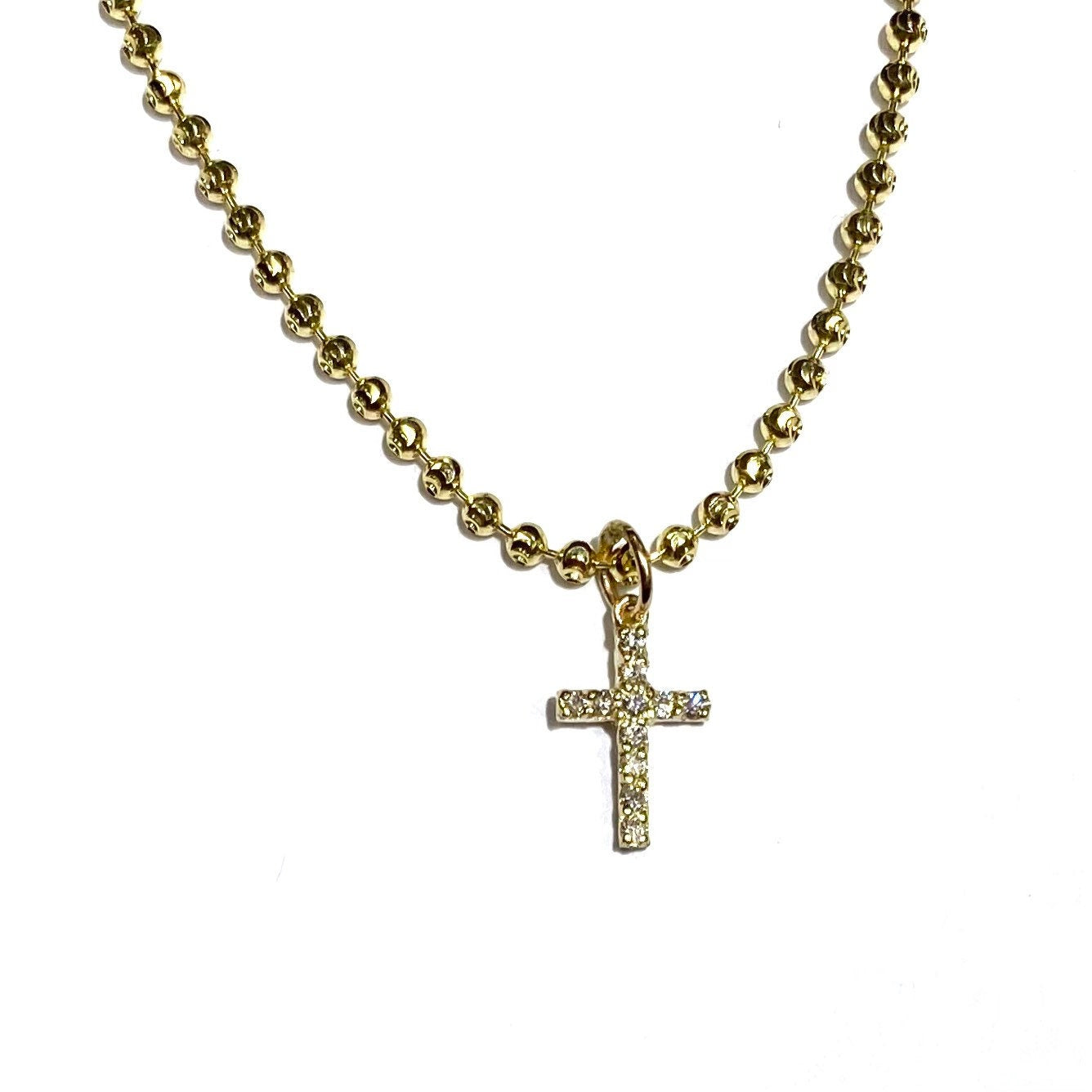 Cassie Choker with Mini Diamond Cross