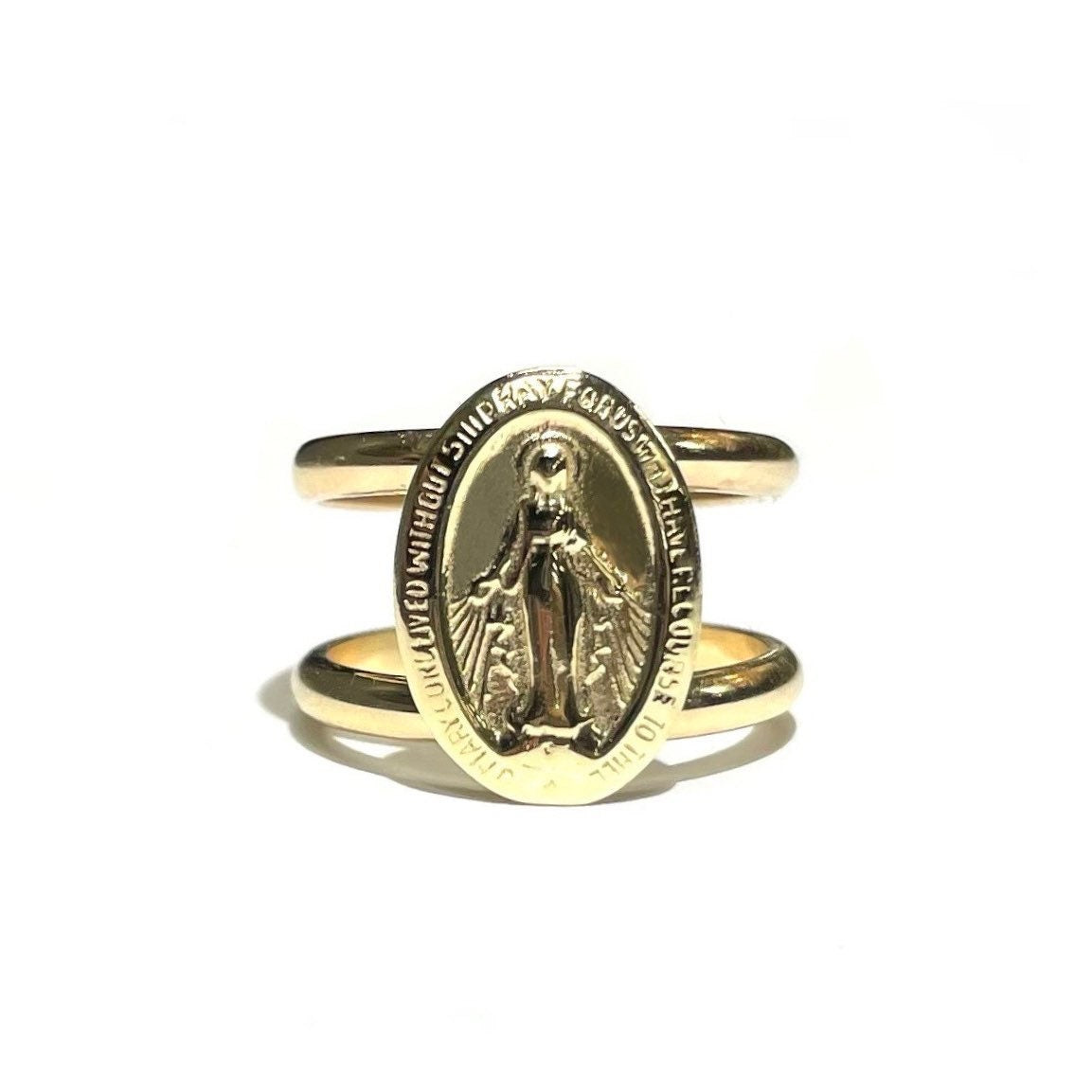Double Band Virgin Mary Ring