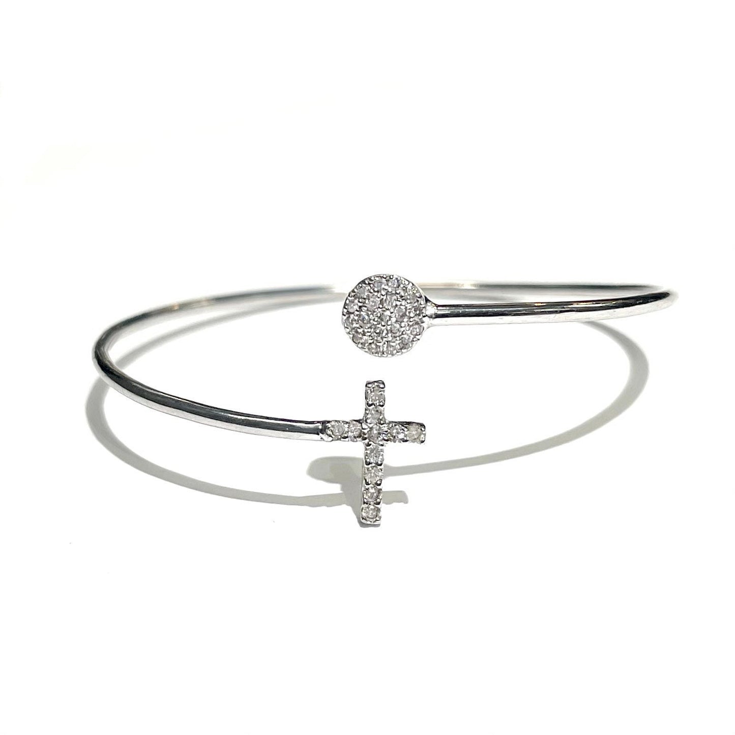 Diamond Cross & Circle Bangle