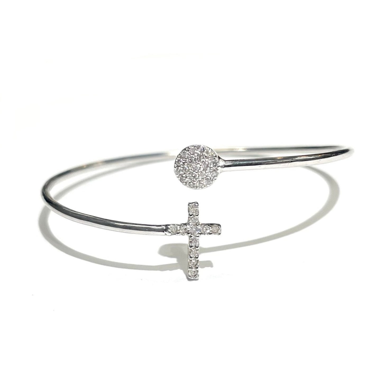 Diamond Cross & Circle Bangle