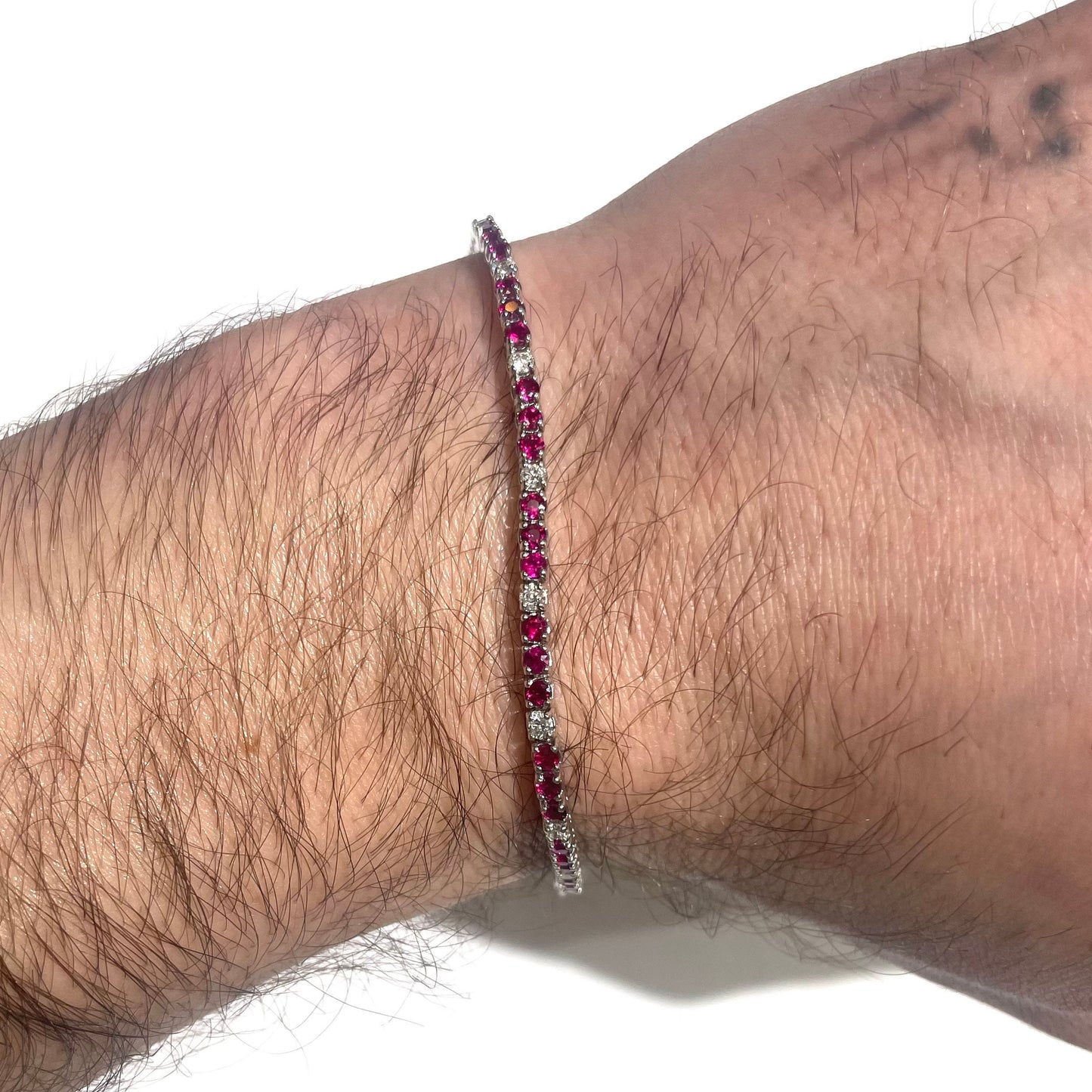 Ruby & Diamond Tennis Bracelet