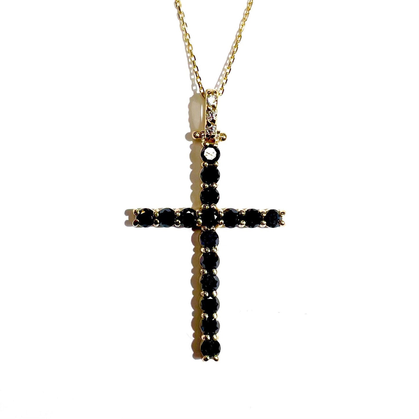 His Black Diamond Cross Pendant