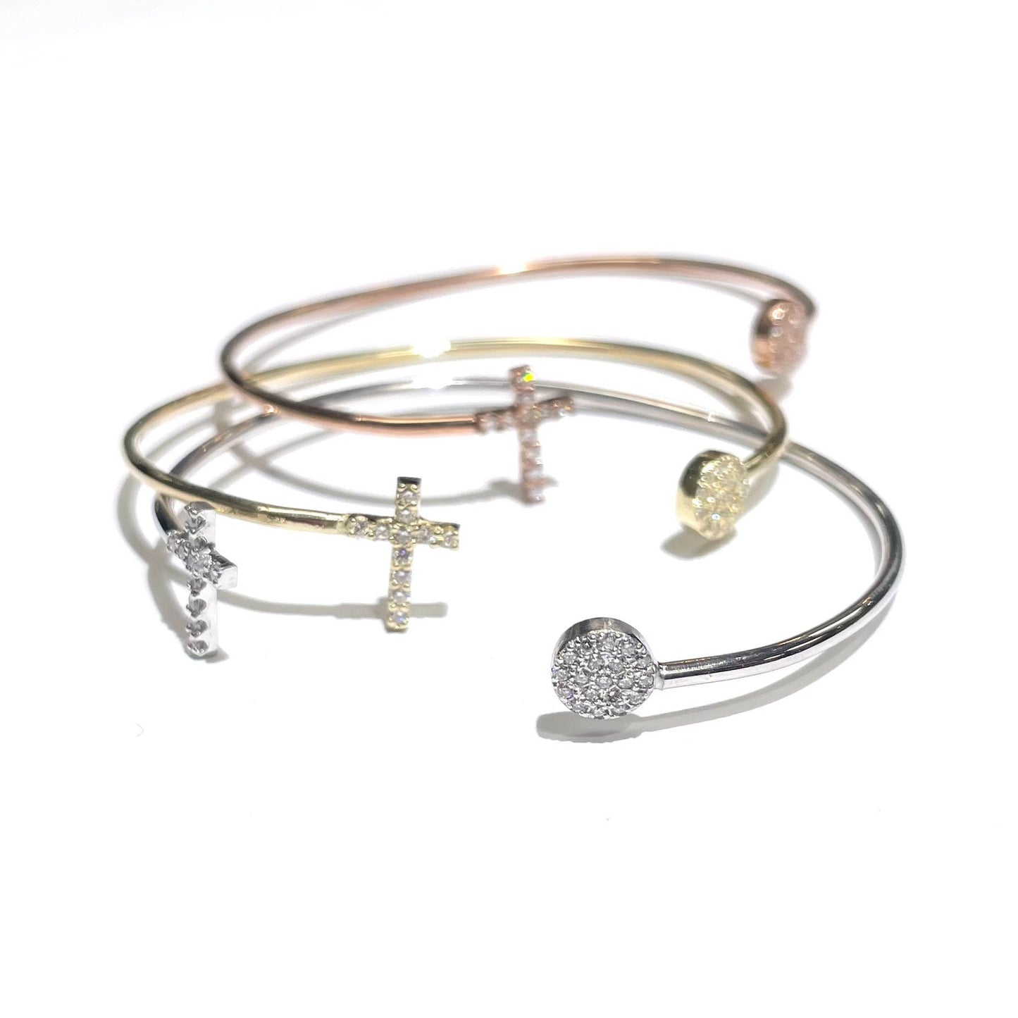 Diamond Cross & Circle Bangle