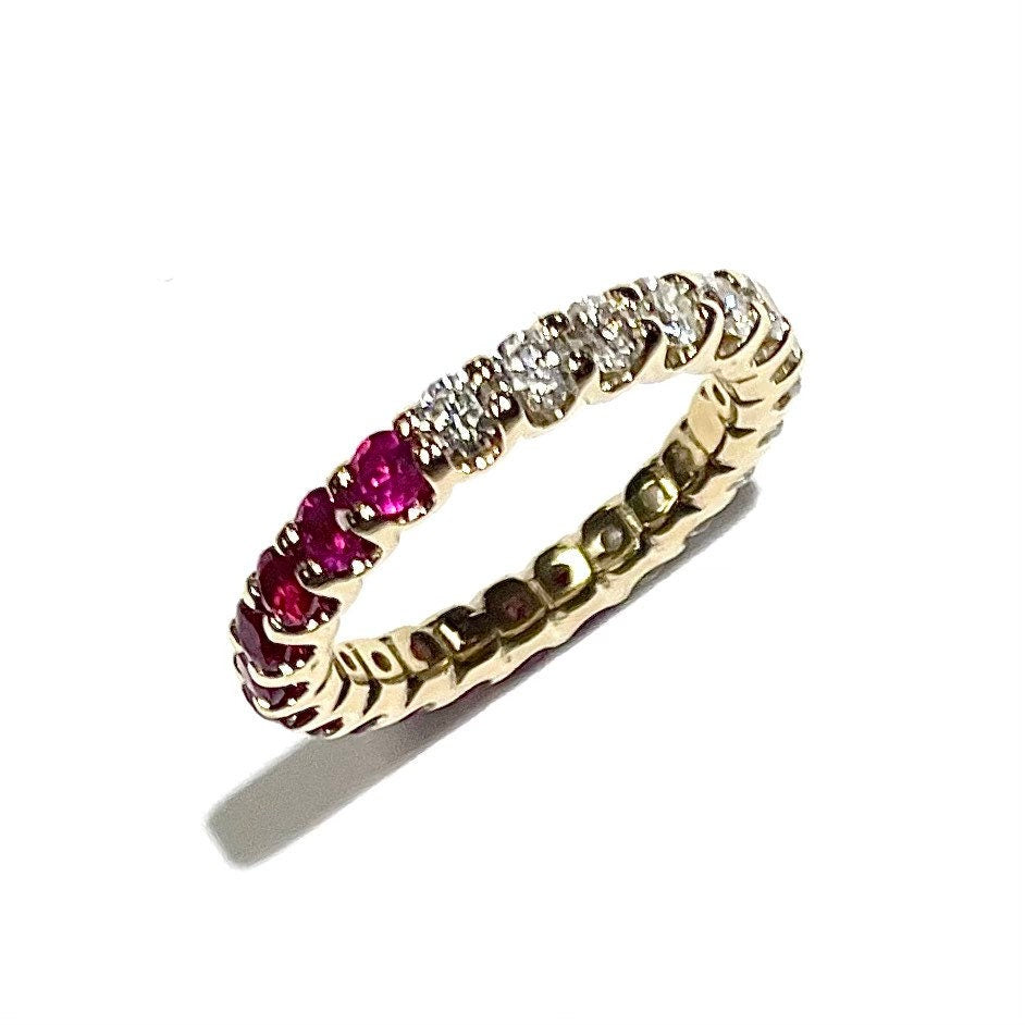 Half Diamond & Ruby Ring