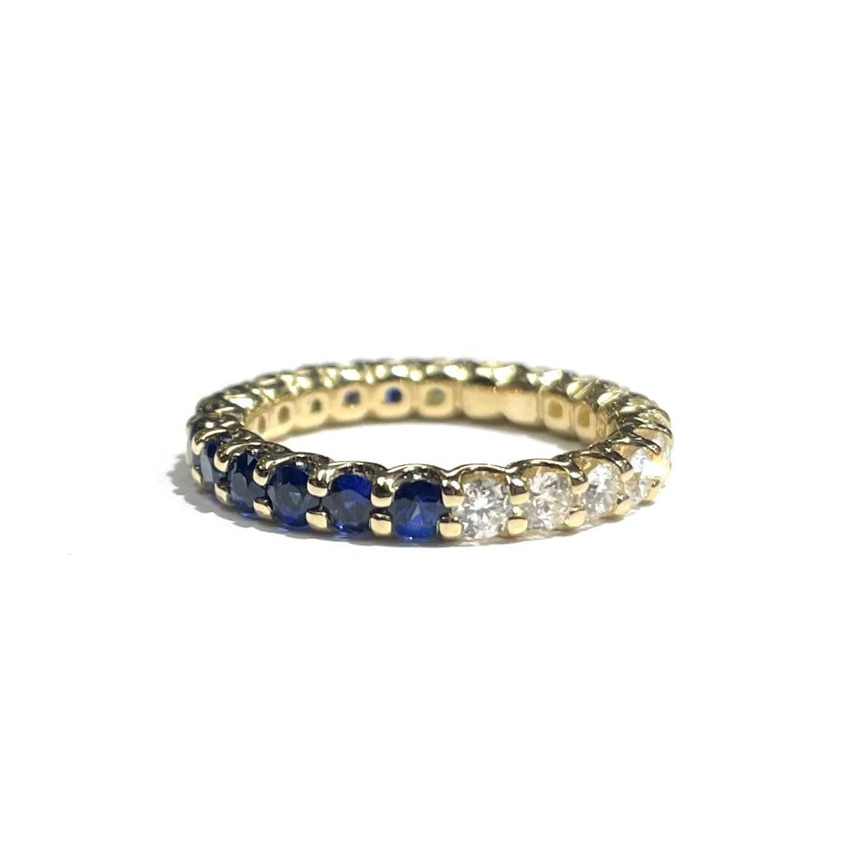 Half Diamond & Sapphire Ring