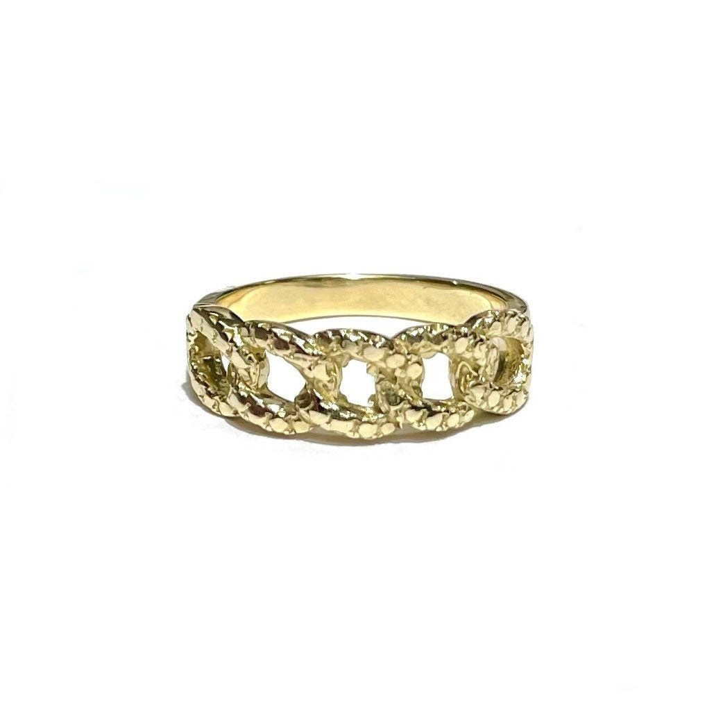 Thick Textured Cuban Ring