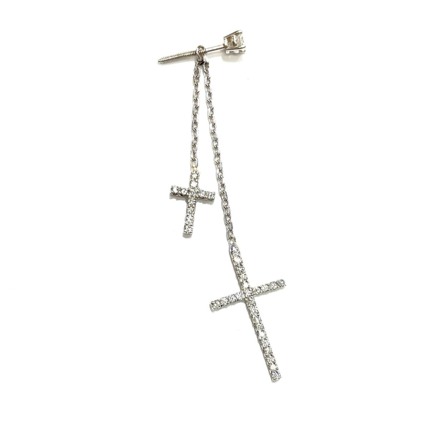 Double Diamond Cross Earring Enhancer