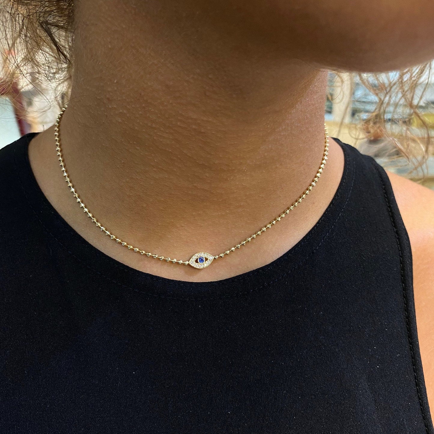 Sapphire Evil Eye Necklace