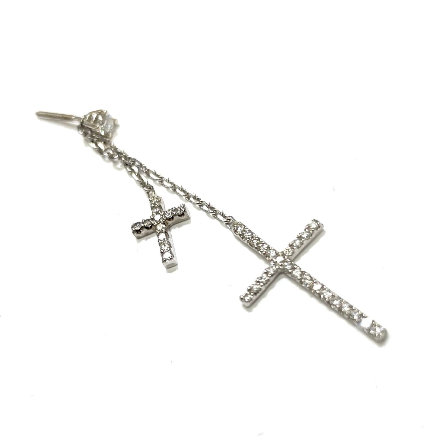 Double Diamond Cross Earring Enhancer