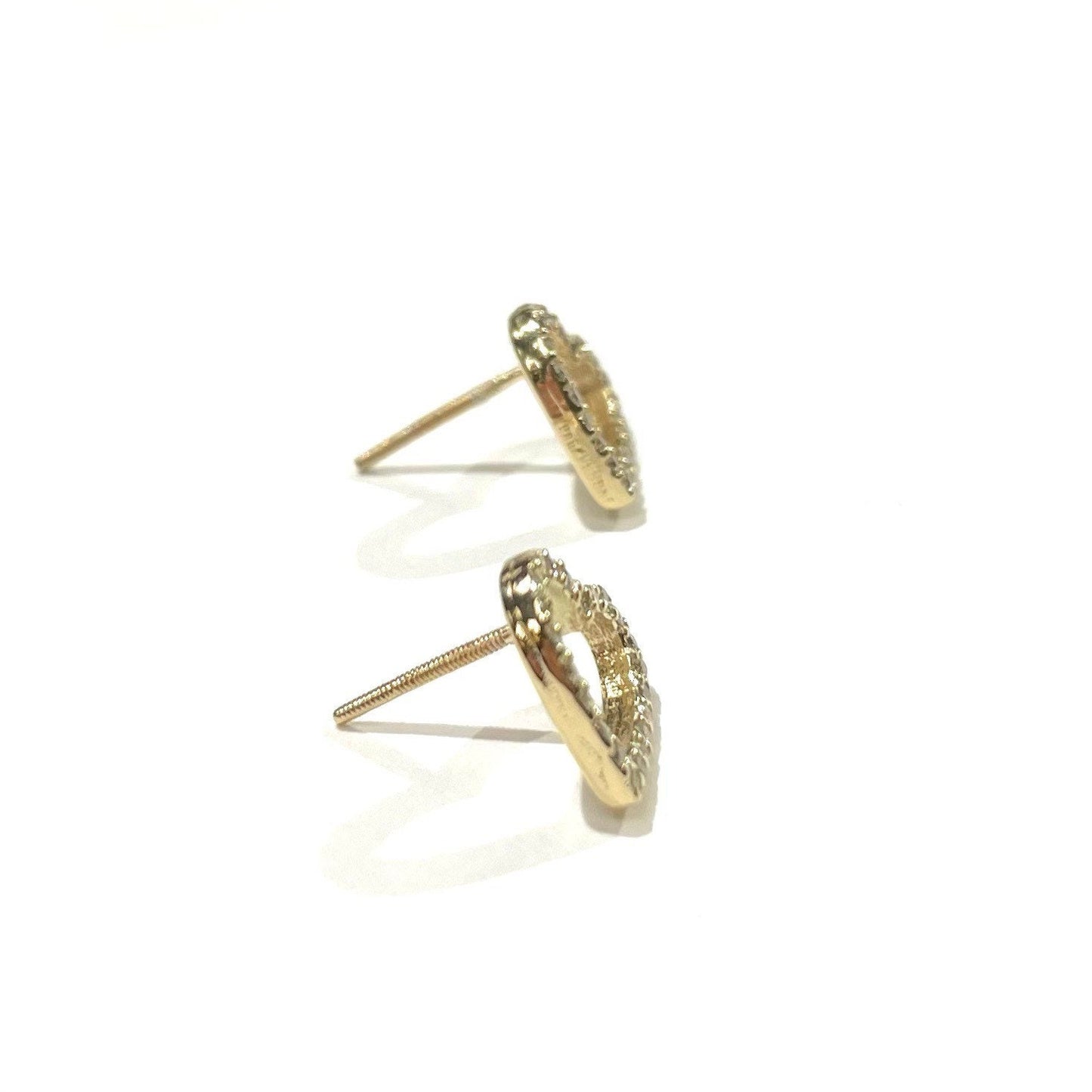 Diamond Heart Stud Earrings