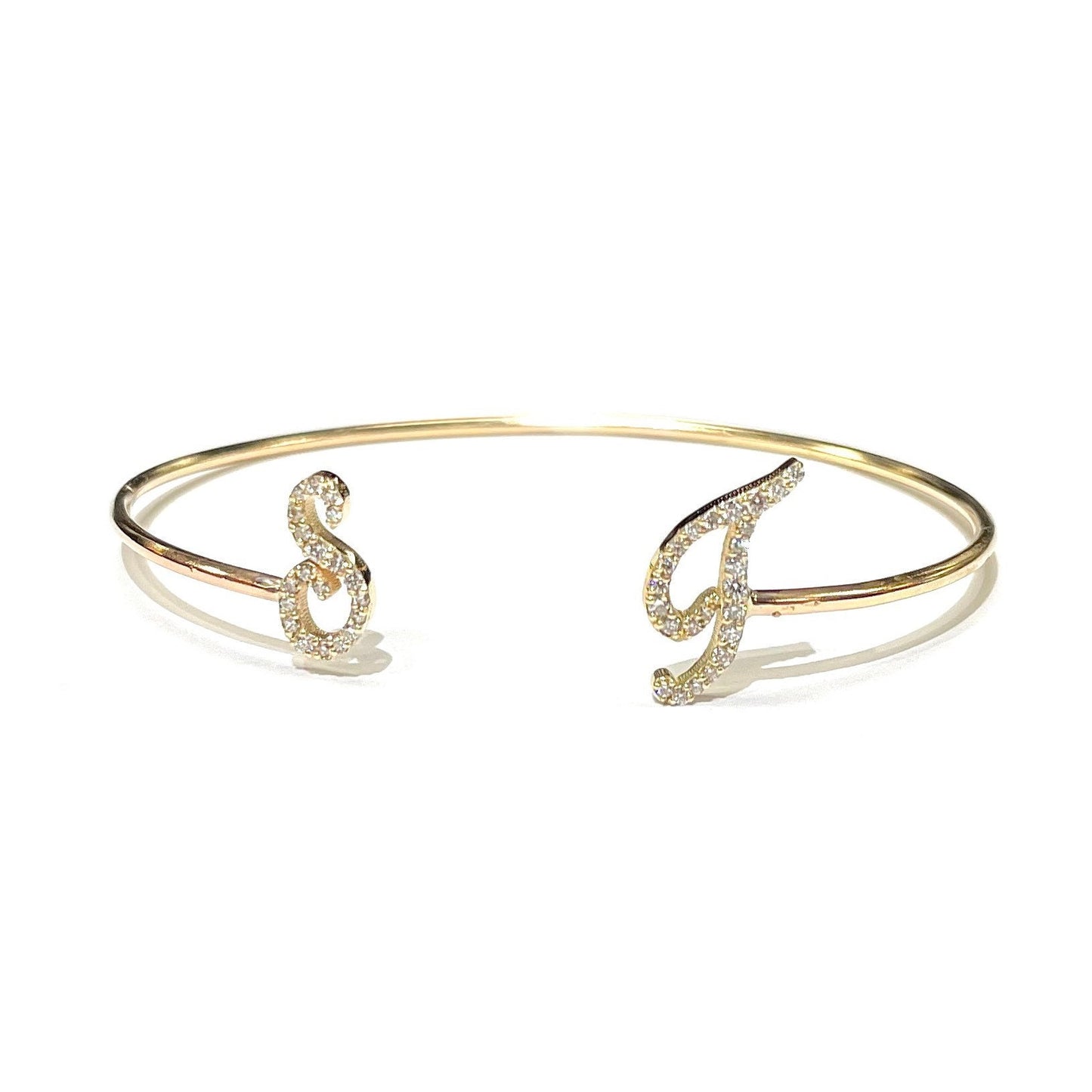 Diamond Initial Bangle