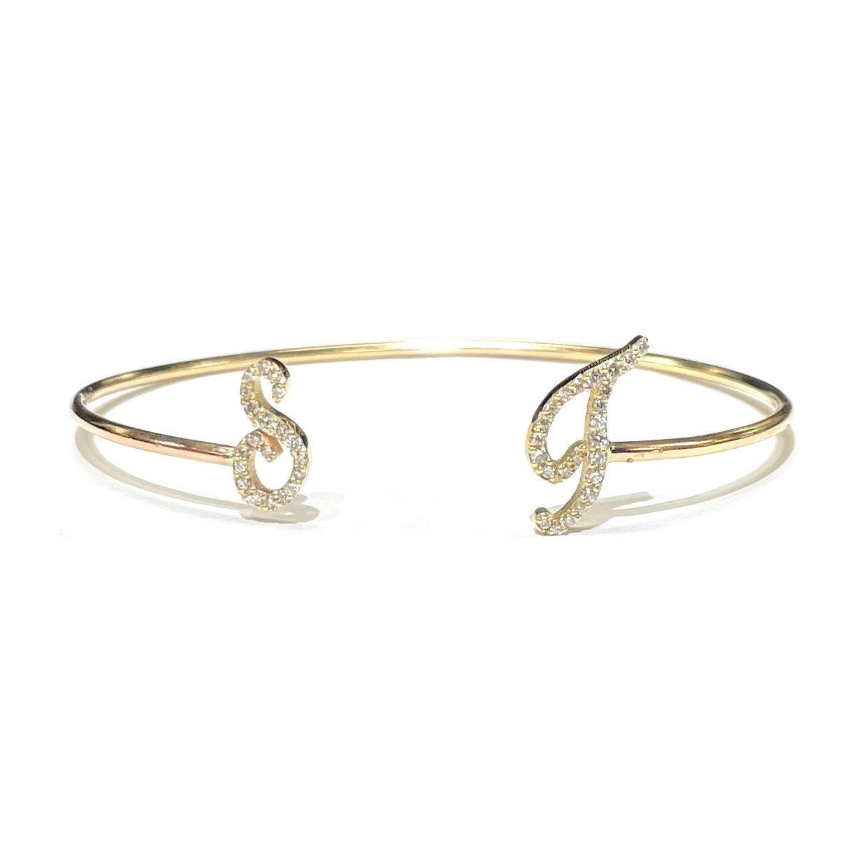 Diamond Initial Bangle