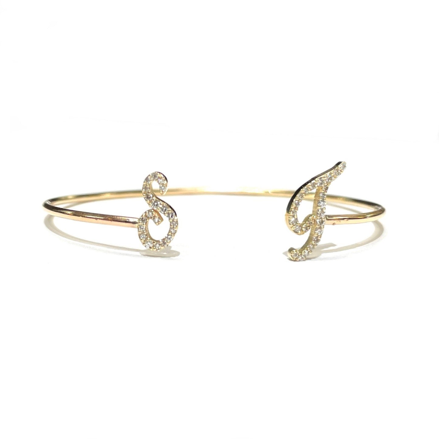 Diamond Initial Bangle