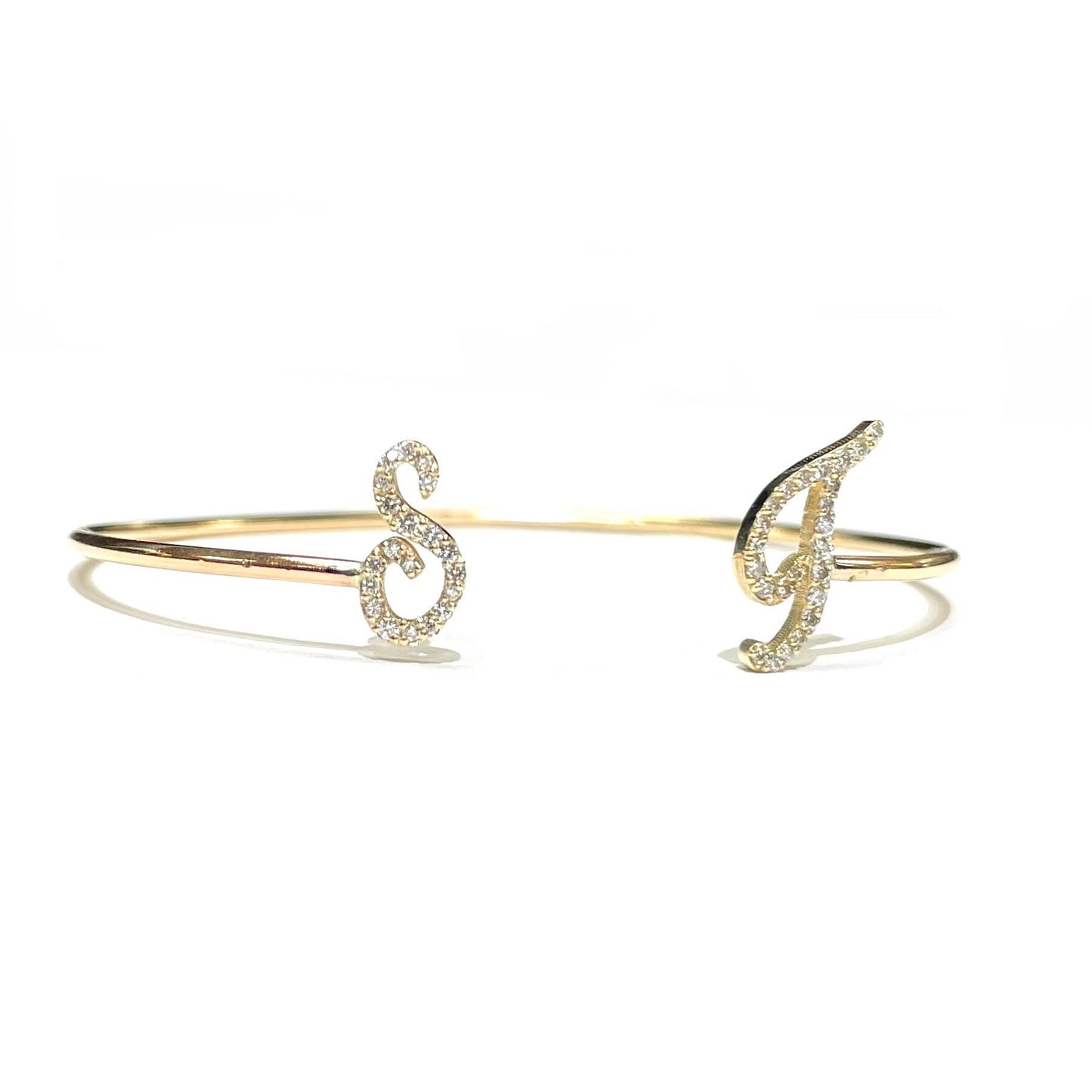 Diamond Initial Bangle