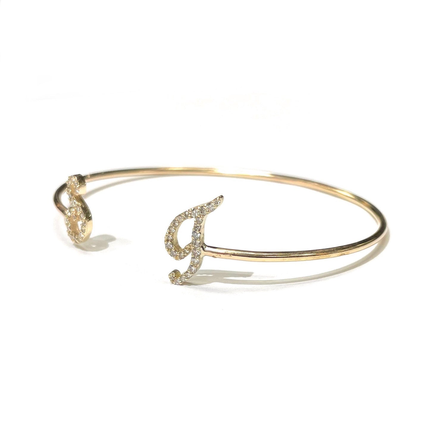 Diamond Initial Bangle